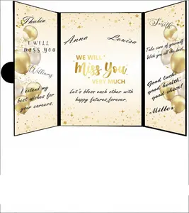 gold black Farewell Guest Book Alternative for retirement themed party