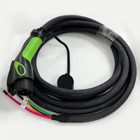 Câble de charge pour véhicule électrique certifié ETL SAE J1772 Type 1 50A 80A surmoulé avec poignée colorée noire et verte, connecteur AC EVSE