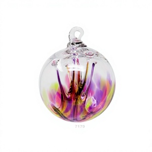 Vente chaude Mini Verre Arbre de Vie À La Main Ornement Suspendu Jardin Gazing Ball Intérieur Extérieur Décor À La Maison - Product Image 1