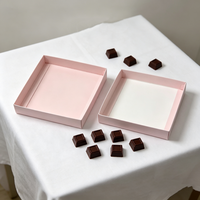 Boîte en papier rose à 15 compartiments, boîte avec couvercle et base, boîte d'emballage pour chocolats, truffes, gâteaux et brownies, pliable