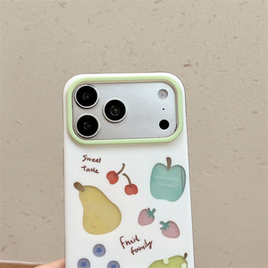 Coque de protection antichoc INS créative transparente avec motif de fruits et de mots pour <span class=keywords><strong>iPhone</strong></span> 18 Pro Max 17 Pro 16 15, finition mate beige - Product Image 4