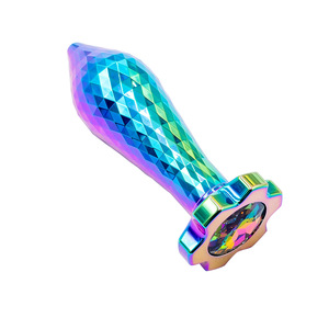 Wholesale plum blossom diamond-shaped metal anal plug anal expander for men and women out <b>masturbation</b> backyard massage adult - Product Image 3