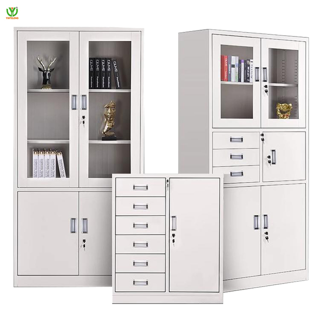Yinlong Metal Storage Cabinet Assembled Office Furniture Locker with Lock for Home or Office Metal Filing Cupboard