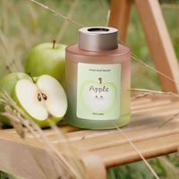 Diffuseur de parfum aux fruits de luxe 120 ml, flacon en verre rond dégradé givré, parfum personnalisé, coffret cadeau de bienvenue