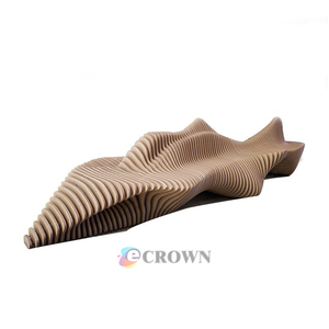 Modern Allotypic Solid Wood Public Arc Bench Solid Woodhopping Mall Running <strong>Fitness</strong> Bench Fit Curved Design OEM - Product Image 2
