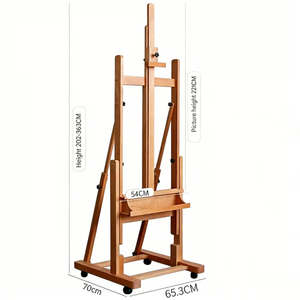 HXS W11 Caballete <span class=keywords><strong>de</strong></span> <span class=keywords><strong>Pintura</strong></span> Infantil Grande, Ajustable <span class=keywords><strong>y</strong></span> Móvil, Color Marrón Claro, Soporte <span class=keywords><strong>de</strong></span> Exhibición para Tablero <span class=keywords><strong>de</strong></span> <span class=keywords><strong>Dibujo</strong></span> Plano/Vertical - Product Image 6