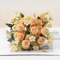 Direktverkauf ab Werk Realistische Handgefertigte Silberne Staubgold Künstliche Seidenrosen Hochzeits- & Heim-Dekorationsblumen Strauß