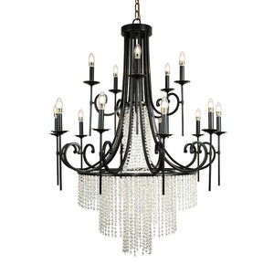 Lámpara de Araña de Cristal de Lujo Estilo Americano de 8 Bombillas para Restaurante, Sala de Estar, Vestíbulo, Villa, Escalera, de Hierro y Cristal - Product Image 5