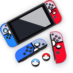 เคสซิลิโคนสำหรับจอยคอนโทรลเลอร์ Nintendo <span class=keywords><strong>Switch</strong></span> พร้อมฝาครอบป้องกันลาย Pokball สีน้ำเงินแดง - Product Image 1