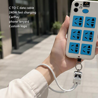 Kabel Pengisi Daya Cepat Logo Kustom Gantungan Kunci Hadiah Perusahaan 240W Kabel USB C Tali Ponsel Carplay Tipe C Kabel Data Daya USB