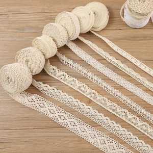 Ruban <span class=keywords><strong>de</strong></span> broderie en <span class=keywords><strong>dentelle</strong></span> <span class=keywords><strong>de</strong></span> coton naturel beige <span class=keywords><strong>de</strong></span> qualité supérieure, style vintage, avec œillets assortis, fait main, pour artisanat bohème, bricolage, mariage, couture, cadeau - Product Image 1
