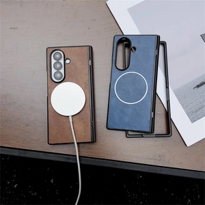 Étui en cuir à motif pour Samsung Galaxy Z Fold 7 5 4 3, nouvelle coque magnétique pour Galaxy Z Fold6 Fold7, compatible avec la charge sans fil - Product Image 2