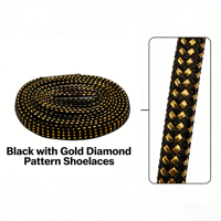 Lacets plats en polyester tressés or et argent de 8 mm, durables, pour baskets et bottes, vente en gros