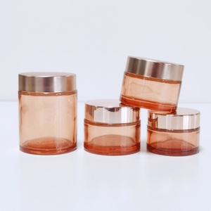 30ml 50ml 60ml 100ml Pink Luxury <b>Custom</b> Color Cosmetic Cream Glass Jar With Rose Gold Lids - Product Image 5