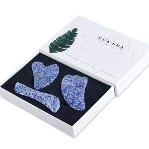<span class=keywords><strong>Kit</strong></span> professionali per la cura della pelle Sodalite blu 3 in 1 Gua Sha con scatola Gua Sha blu scuro Gua Sha Set <span class=keywords><strong>Kit</strong></span> viso - Product Image 2