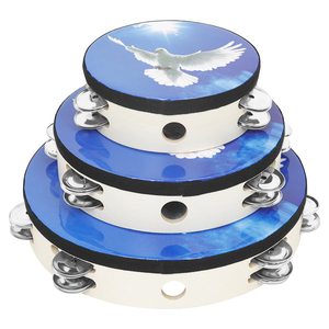 Venta al por Mayor de Tambores de Mano Orff para Bodas y Fiestas, <span class=keywords><strong>Bongos</strong></span> de 10'', 8'' y 6'' Pulgadas, Juguetes Musicales para Niños, Tambores de Madera, Panderetas Azules - Product Image 1