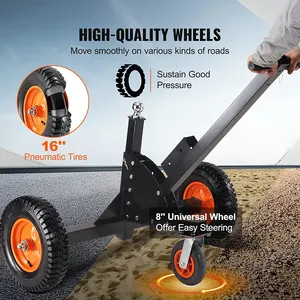 JH-Mech Trailer Mover with Pneumatic Tires and Universal Wheel Adjustable Dolly Truck Trailer for Moving Car RV Trailer