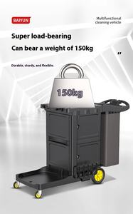 कारखाने प्रत्यक्ष वाणिज्यिक होटल जनक्षेत्रीय सफाई ट्रॉली 4-पहिया 300 एलबी क्षमता इनडोर/आउटडोर उपयोग प्लास्टिक सामग्री कार्ट - Product Image 3