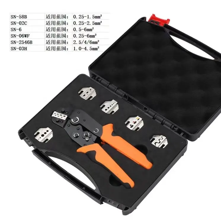 BAXIN-Kit de herramientas de crimpado manual 6 en 1 para terminales de cable, herramienta de engarzado manual para terminales de conector, 2, 2, 2, 2, 2, 1, 2, 2