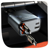 Câble de chargeur rétractable automatique LISEN de haute qualité 84W, charge rapide universelle pour iPhone, Android, tablette, ordinateur portable en voiture