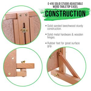 Caballete de estudio de artista de mesa ajustable de madera maciza tablero de dibujo de pintura de mesa de haya de madera resistente - Product Image 5
