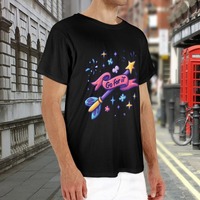Kaos Kasual Pria USA Stock 180g Rajutan Katun Tebal dengan Cetakan Transfer Panas Satu Sisi Bermotif Ramah Lingkungan