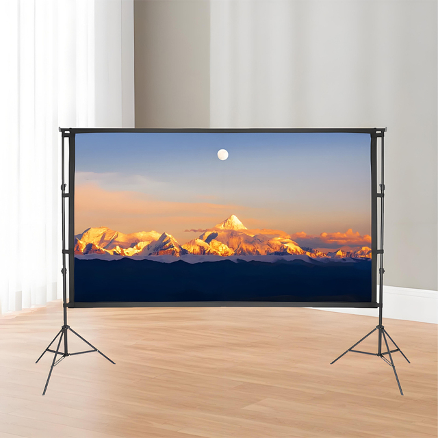 Sunterre 150 Inch 16:9 3D Portable Folding HD Crease-resist Matt White Indoor Outdoor Projector Screen 1-Year Warranty