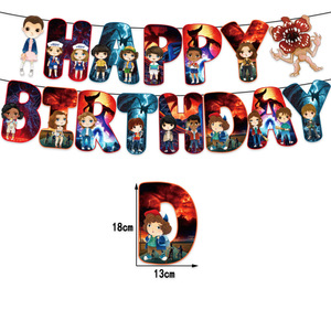 NUOVO Set di Stoviglie per Festa di Compleanno a Tema Stranger Things, Banner, Piatti e Tovaglioli Usa e Getta, Decorazioni per Feste - Product Image 2