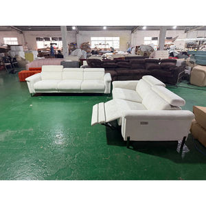 ชุดโซฟาปรับเอนไฟฟ้าพร้อมพนักพิงศีรษะปรับได้ ดีไซน์ทันสมัย หรูหรา สีขาว สำหรับห้องนั่งเล่น - Product Image 1