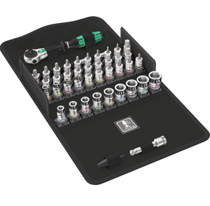 ชุดซ็อกเก็ต Wera <span class=keywords><strong>Zyklop</strong></span>-Speed ขนาด <span class=keywords><strong>1</strong></span>/<span class=keywords><strong>4</strong></span> นิ้ว พร้อมฟังก์ชั่นล็อค: ชุดประแจวงล้อและซ็อกเก็ตแบบมืออาชีพ 42 ชิ้นในกระเป๋าแบบม้วนเก็บได้ - Product Image 1