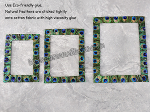 Paon fait à la main luxe velours métal plume <span class=keywords><strong>photo</strong></span> cadre <span class=keywords><strong>Photo</strong></span> pour fête maison chambre mur mariage décor anniversaire cadeau artisanat - Product Image 3