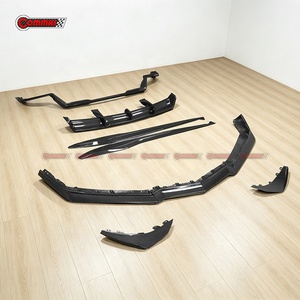 Kit carrosserie complet en fibre de carbone sèche style OEM pour Chevrolet Corvette Z06 C8, avec lèvre de pare-chocs, jupes latérales et diffuseur en carbone pré-imprégné véritable - Product Image 6