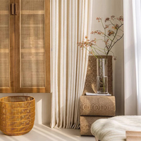 Voilage en lin et polyester texturé beige, style naturel, personnalisé, pour salon et chambre à coucher – Direct Usine