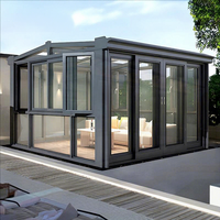 Porte coulissante extérieure en aluminium, design pliant, isolée thermiquement, pour véranda, jardin suspendu, patio, salon de jardin