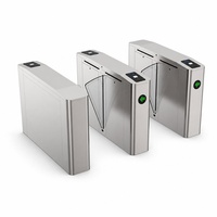 Barrière à battant en acier inoxydable avec capteur infrarouge pour la gestion des employés d'usine et une entrée sécurisée