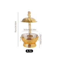 Réchaud de buffet suspendu en acier inoxydable 4,5L/6L/8L, plaqué or, avec couvercle suspendu, chauffe-plats de luxe style arabe