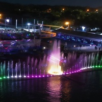 Fontaine flottante pour lac avec spectacle de lumière laser et affichage musical synchronisé pour aménagement paysager extérieur commercial