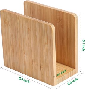 Bambus-Serviettenhalter für Tische, Freistehender Tisch-Serviettenspender, Holz-Serviettenhalter-Ständer - Product Image 3