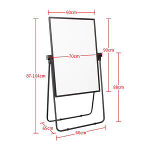Pizarra blanca magnética de borrado en seco de doble cara de 36 "x 24", soporte plegable ajustable en forma de U, almohadilla portátil de plástico y aluminio - Product Image 1