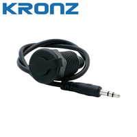 KRONZ Plaque murale audio stéréo TRS 3,5 mm étanche à la poussière avec fixation par vis filetée, câble mâle-femelle encastré 400 mm