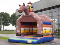 Château rebondissant de videur gonflable de maison de cavalier commercial de moonwalk de cowboy