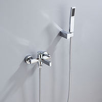 Robinet de salle de bain portable moderne en laiton brossé noir à poignée unique, avec douchette céramique chaud/froid et jets de massage doux effet pluie pour hôtel