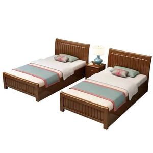 简约现代风格卧室家具套装大号和特大号床头板可调实木床 - Product Image 4