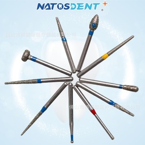Fraise diamantée dentaire Natusdent BR-40EF, diamètre de la tête 1,6 mm, tige de 3/32 po pour la dentisterie - Product Image 2