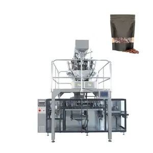 Máquina Doypack de granos de café con multicabezas, pesadora de semillas de caramelo prefabricadas, bolsa con cremallera, máquina de embalaje