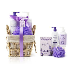 OEM Coffret cadeau pour <span class=keywords><strong>le</strong></span> nettoyage du corps personnalisé Coffret lotion pour <span class=keywords><strong>le</strong></span> corps de luxe hydratante et apaisante Sels de bain Coffret cadeau pour <span class=keywords><strong>le</strong></span> bain à la lavande - Product Image 1