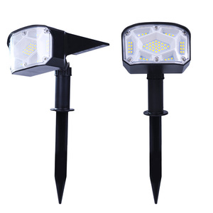 Projecteur solaire pour pelouse, 53 LED, lumière intégrée, éclairage paysager extérieur, lumière blanche chaude verte - Product Image 1