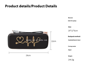 Estuche de Viaje Portátil Protector Impermeable de EVA Grande para Accesorios de Estetoscopio 3M con Dimensiones de 29x12x6cm - Product Image 6