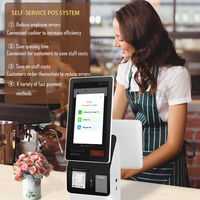 Komputer swalayan pemasangan dinding Pc untuk restoran Panel sentuh kapasitif Kios layanan mandiri Panel Pc sistem Android paymentkios