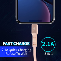 Kabel Data Pengisian Cepat 3-in-1 KIKI SD-216 untuk IOS Android Micro USB Type-C Earphone iPhone